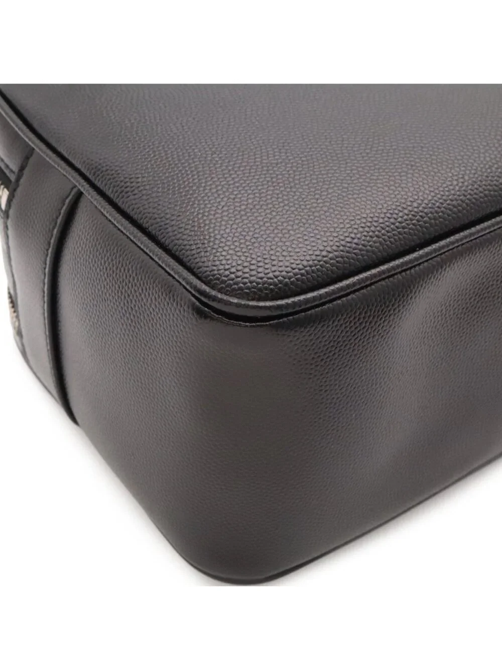 Saint Laurent Paris Exclusive Double Zip Clutch Grooming Case Leather Black